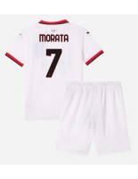 Otroške Nogometnih dresov AC Milan Alvaro Morata #7 Gostujoči 2024-25 Kratki rokavi (+ hlače)